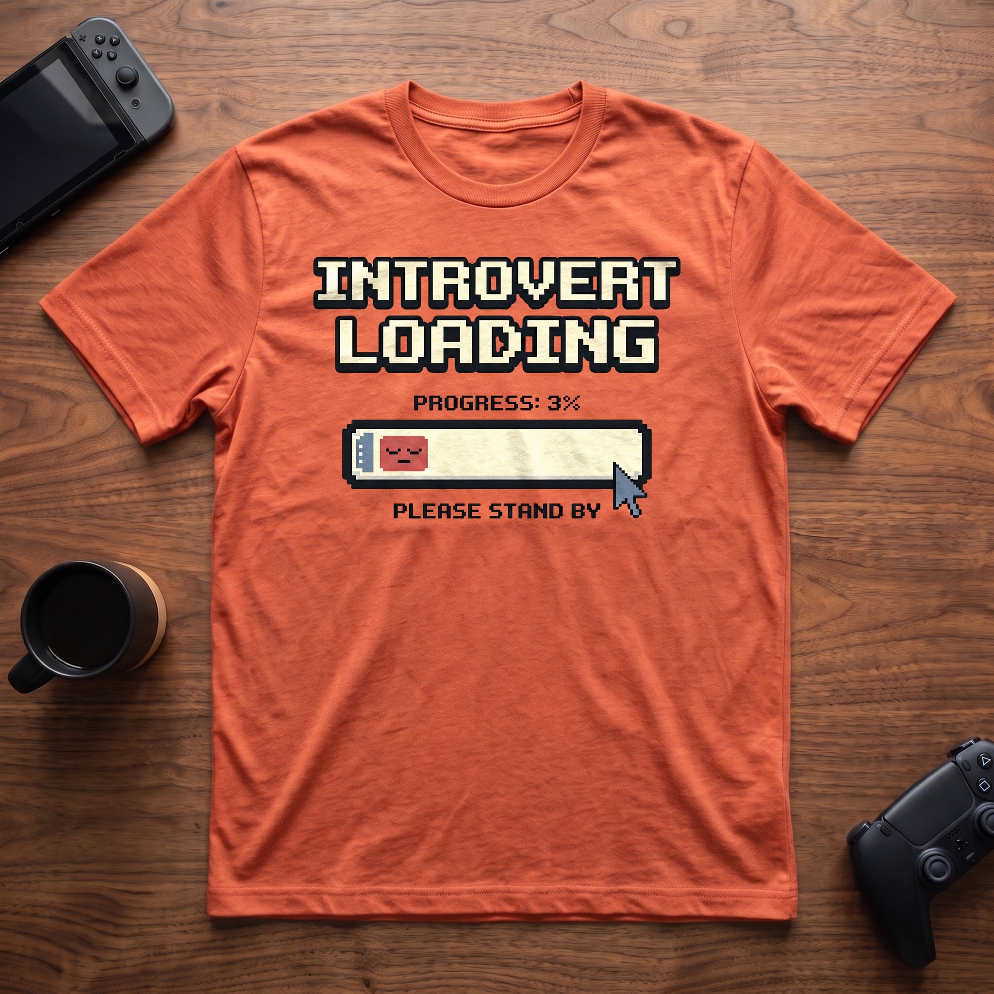 Introvert Loading T-Shirt - Heather Orange