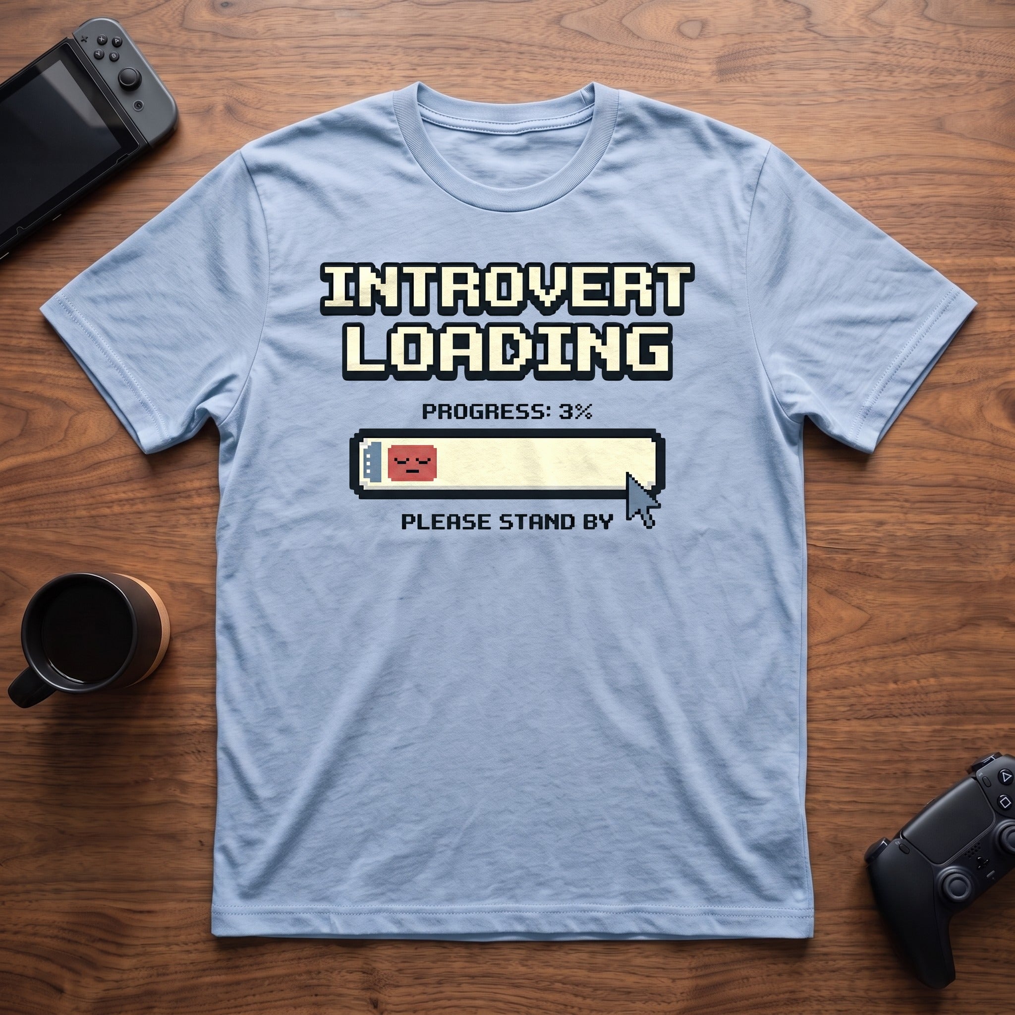 Introvert Loading T-Shirt - Light Blue