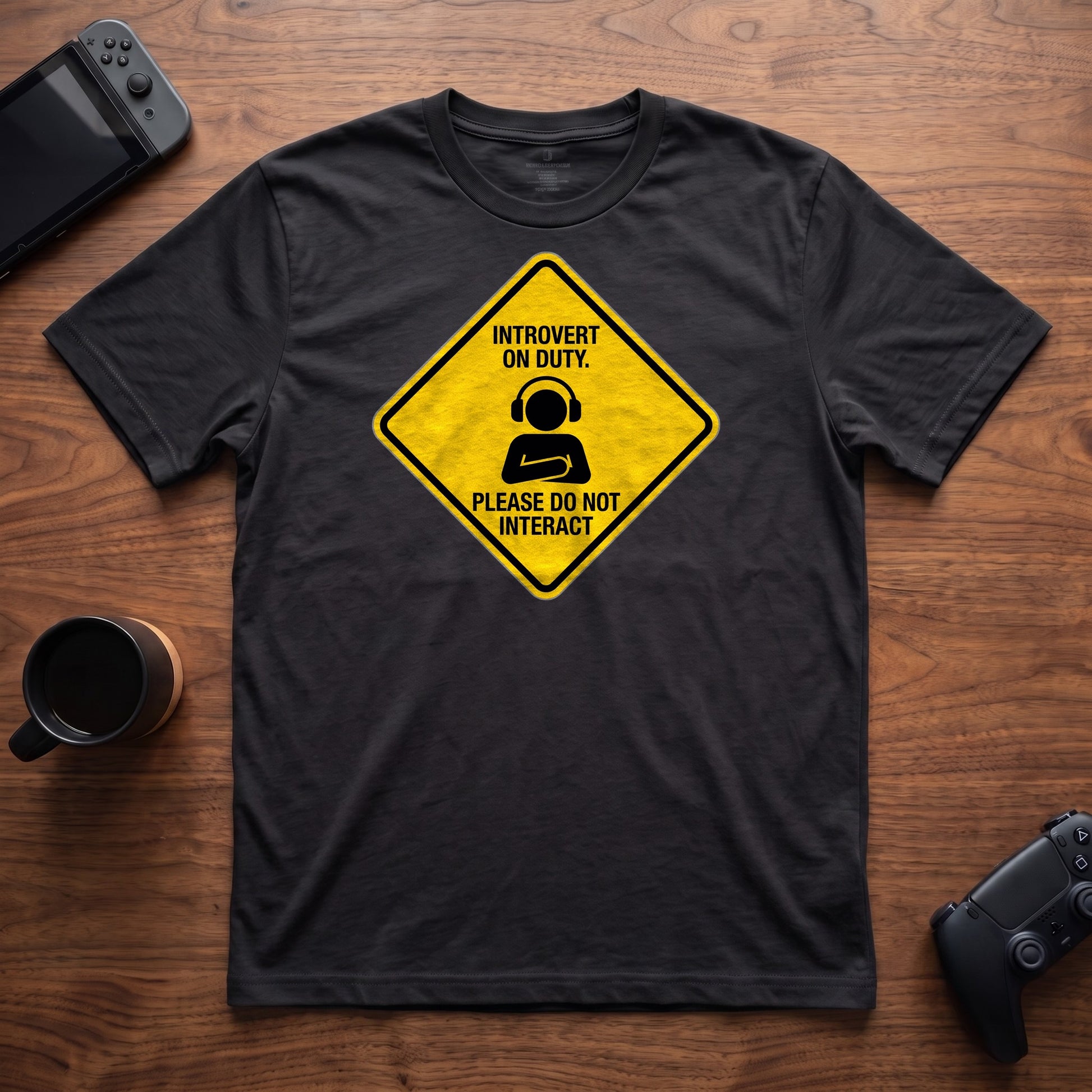 Introvert On Duty T-Shirt - Black
