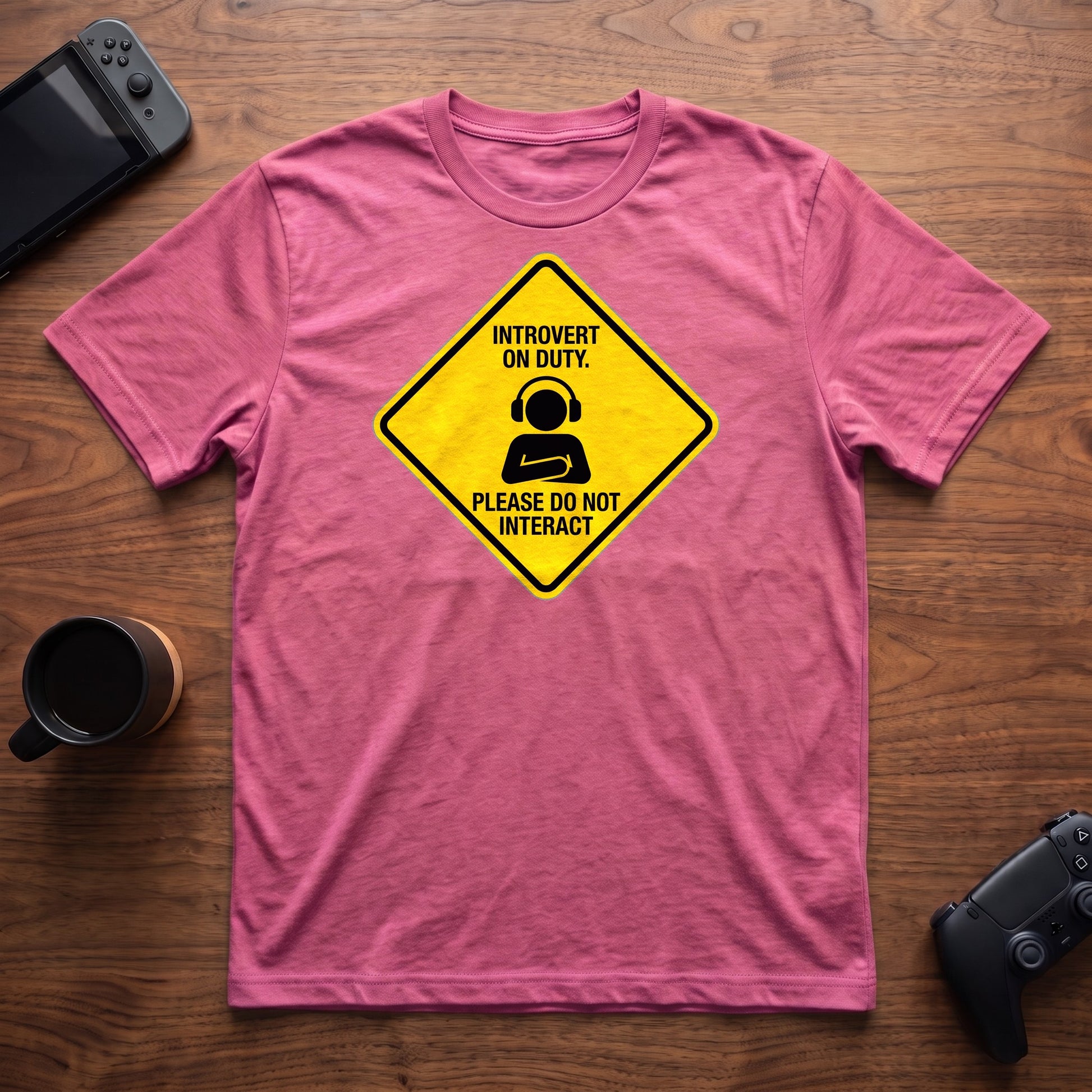 Introvert On Duty T-Shirt - Heather Berry