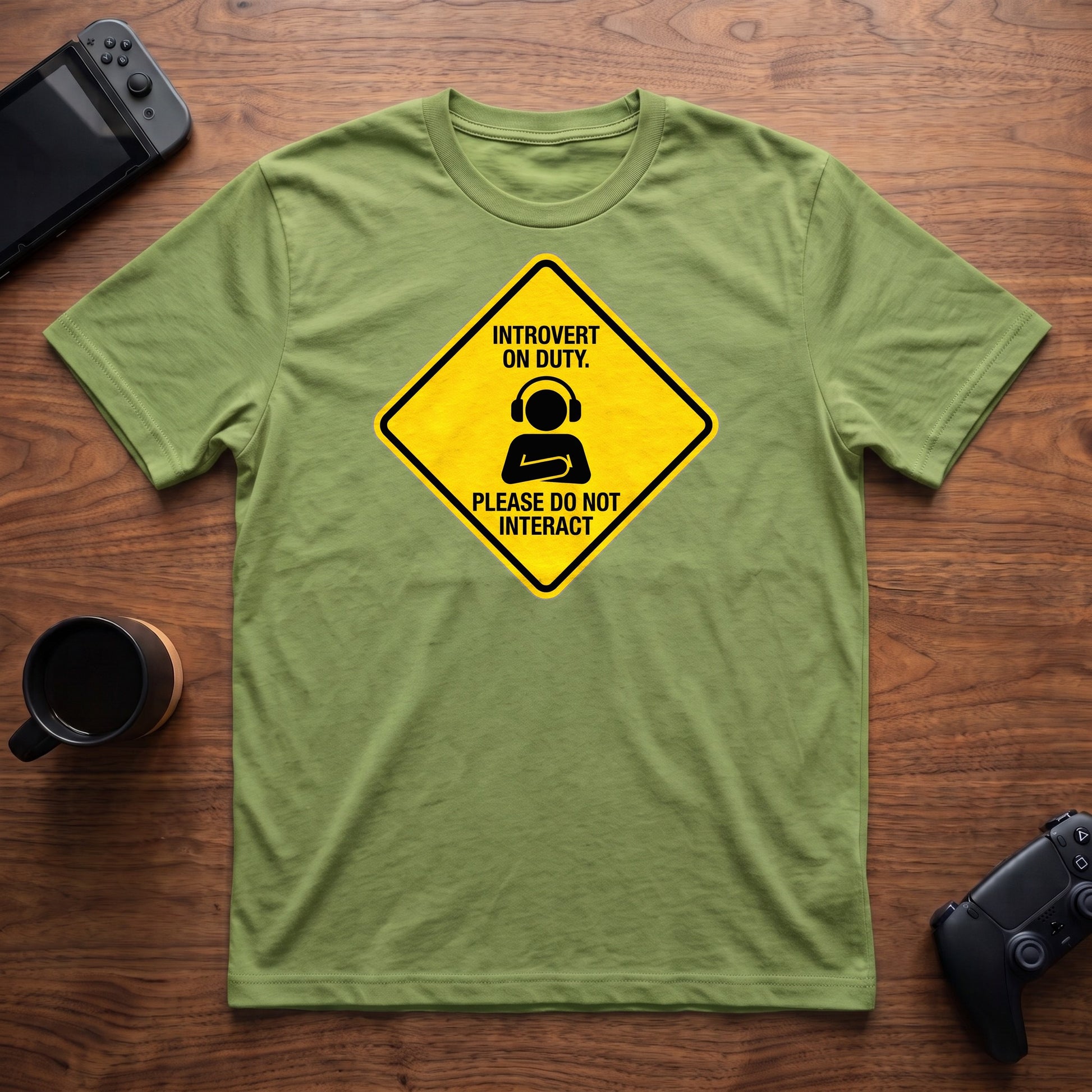 Introvert On Duty T-Shirt - Lime