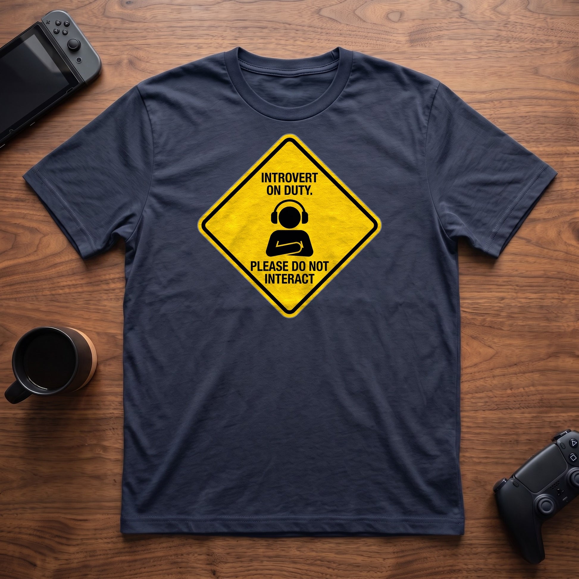 Introvert On Duty T-Shirt - Navy