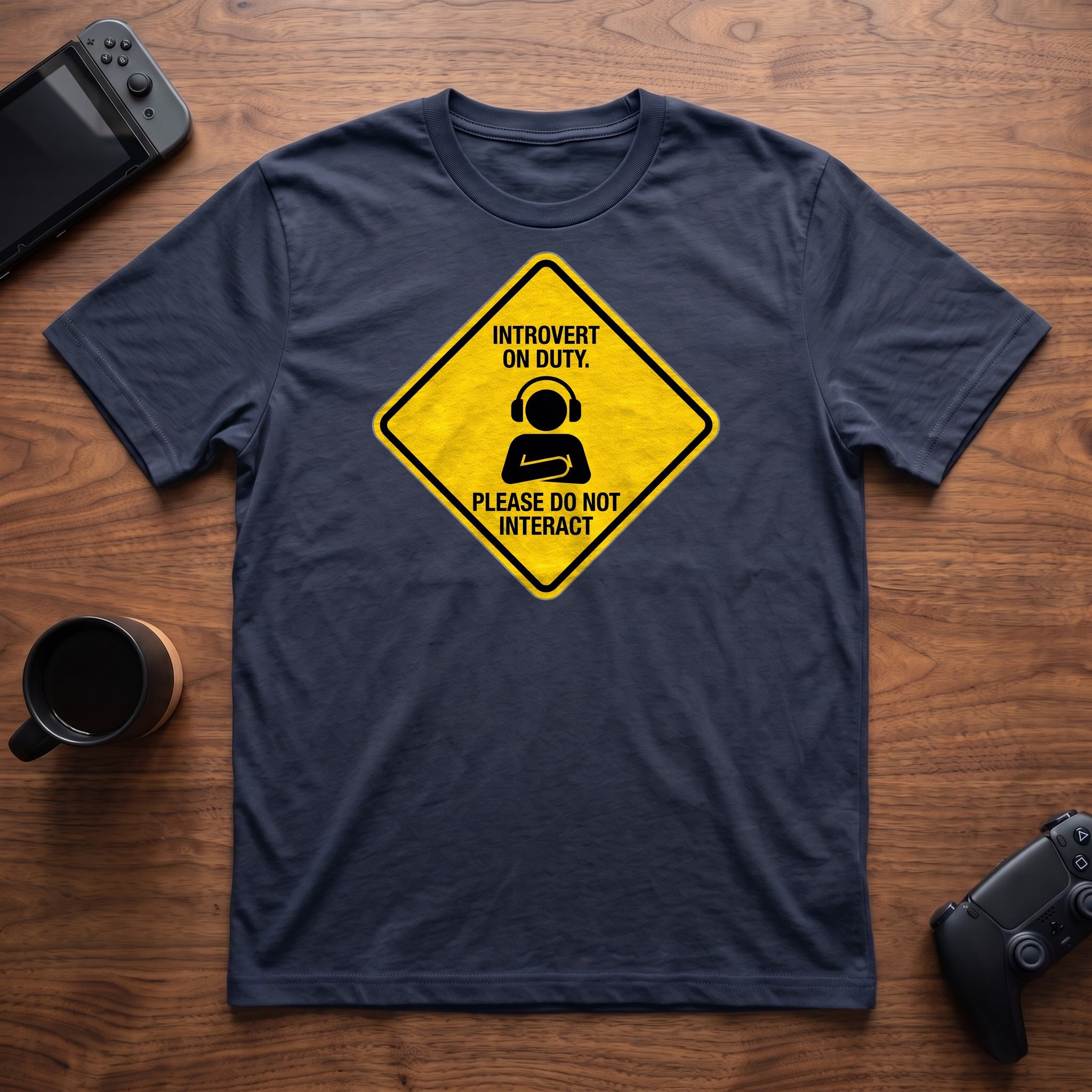 Introvert On Duty T-Shirt - Navy