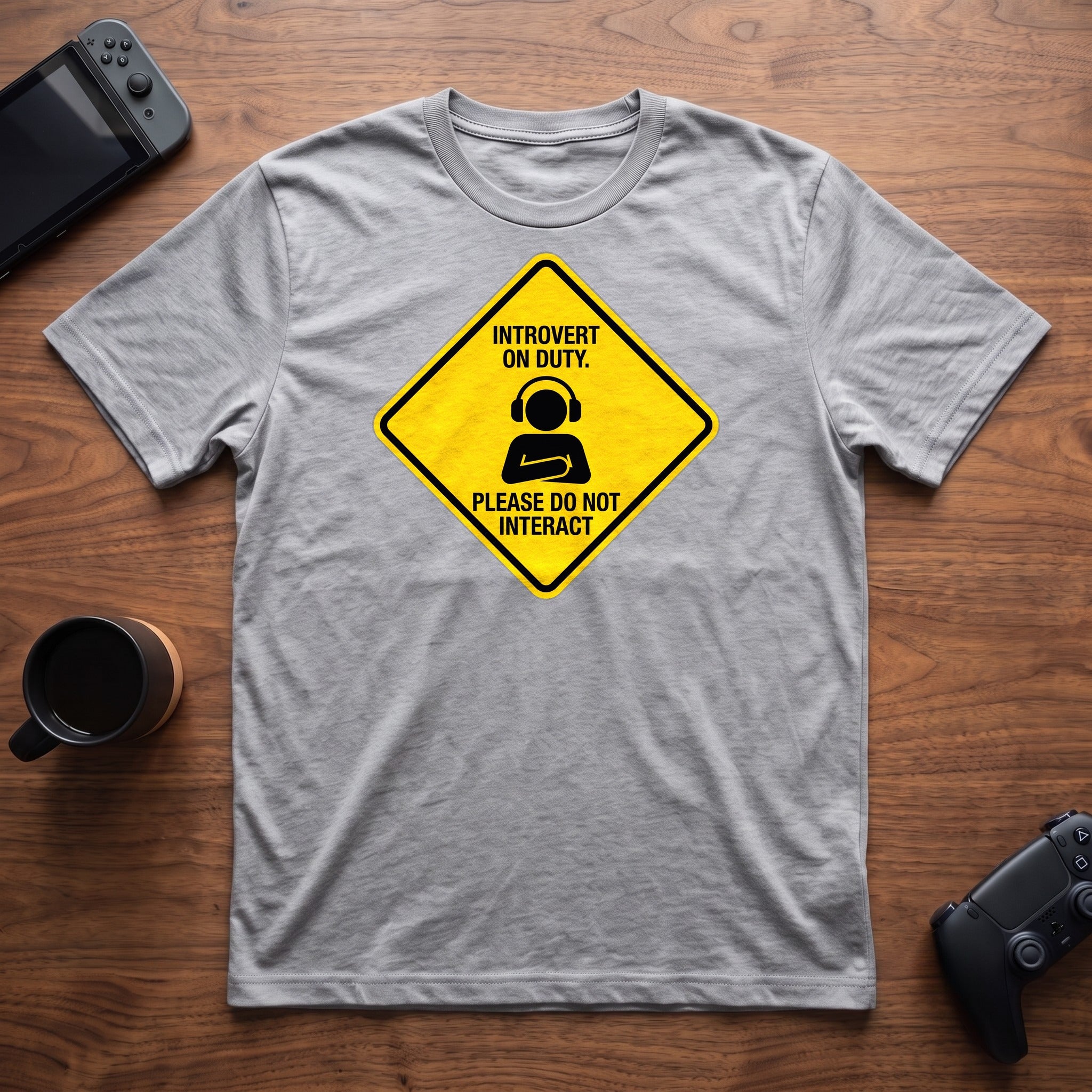 Introvert On Duty T-Shirt - Sport Grey