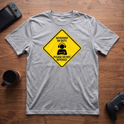 Introvert On Duty T-Shirt - Sport Grey