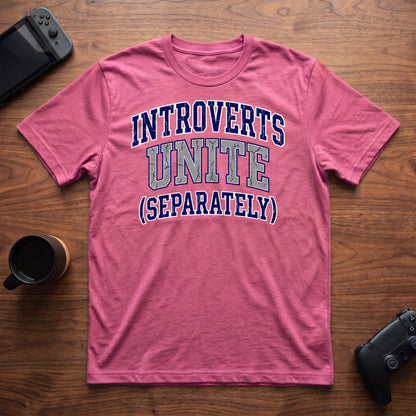 Introverts Unite T-Shirt - Heather Berry