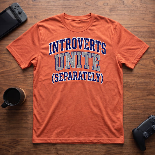 Introverts Unite T-Shirt - Heather Orange