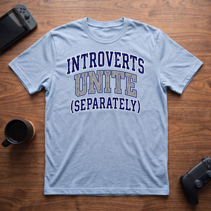 Introverts Unite T-Shirt - Light Blue