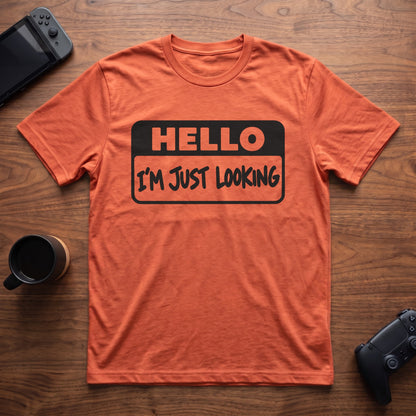 Just Looking T-Shirt - Heather Orange