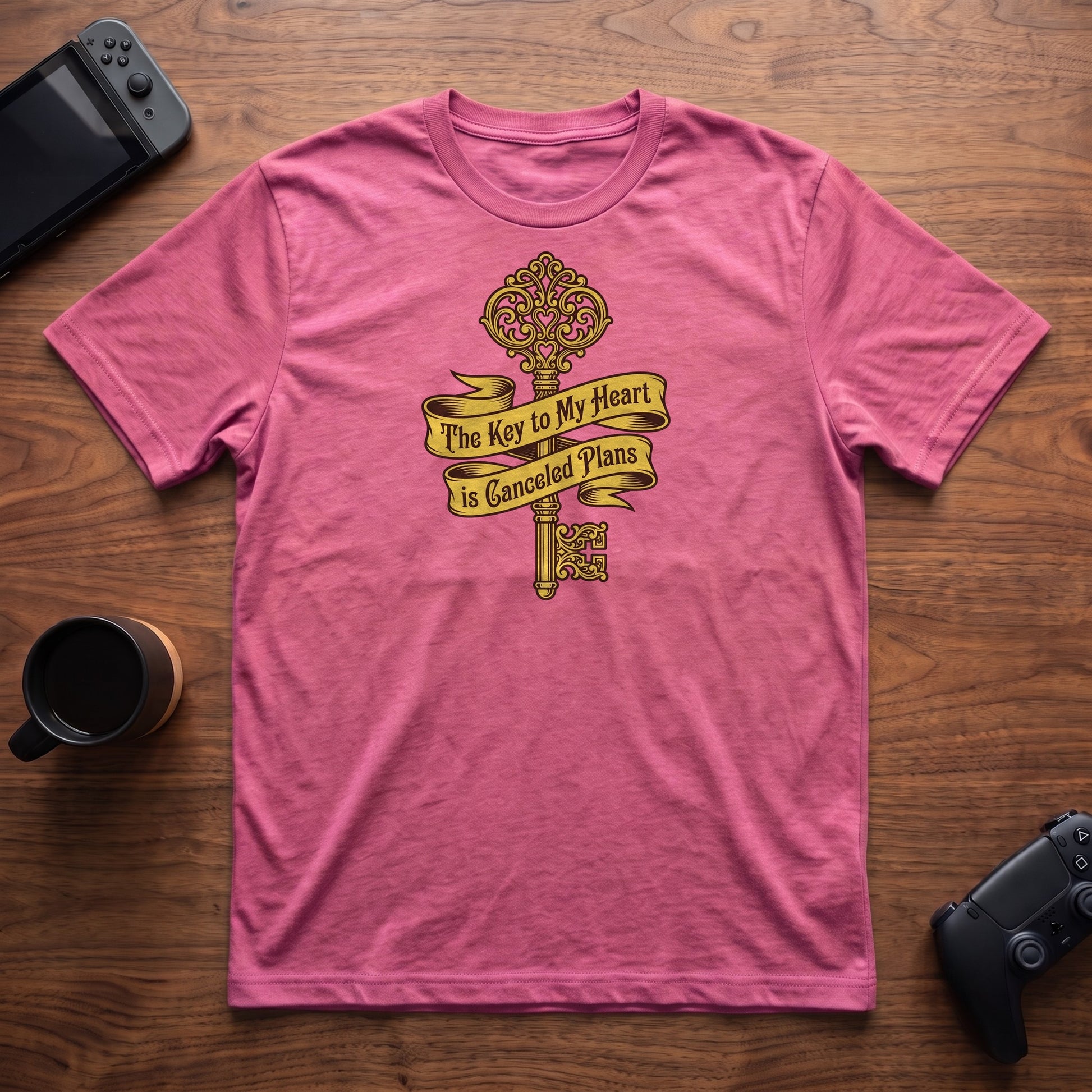 Key To Heart T-Shirt - Heather Berry