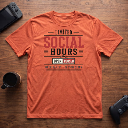 Limited Social Hours T-Shirt - Heather Orange