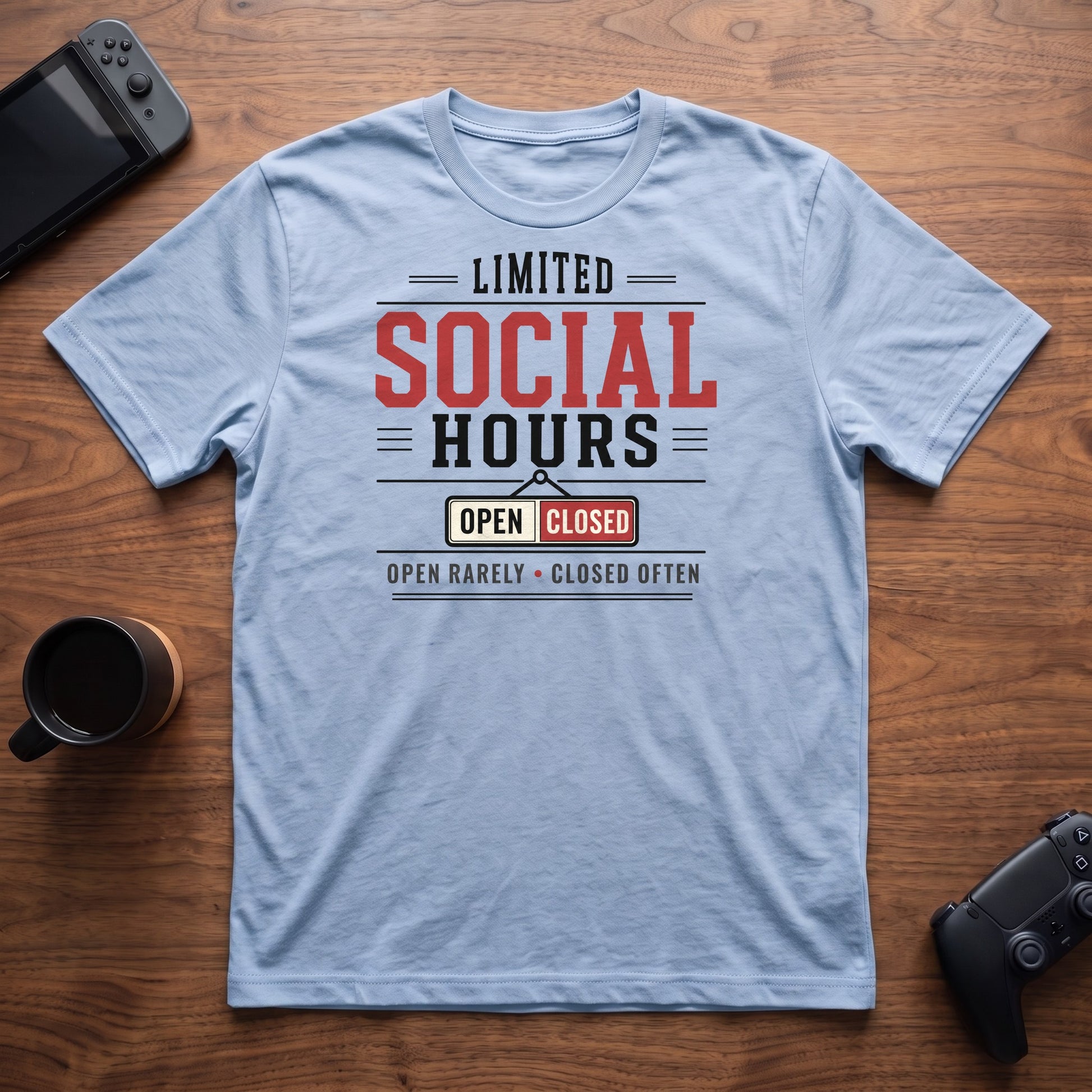 Limited Social Hours T-Shirt - Light Blue