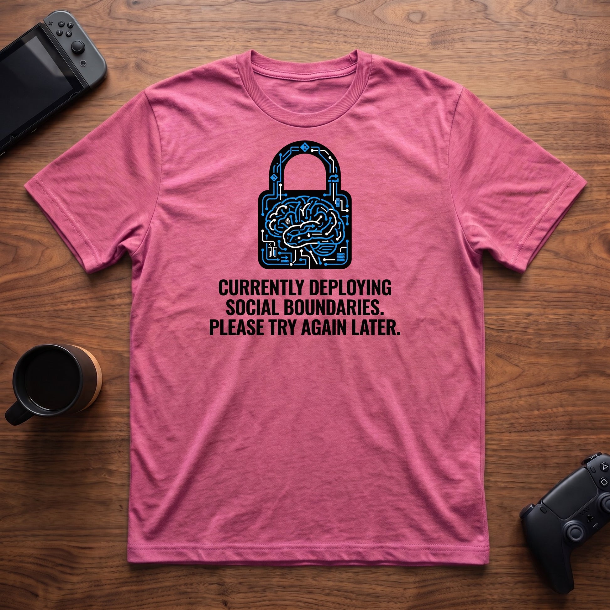 Lock Social Boundaries T-Shirt - Heather Berry