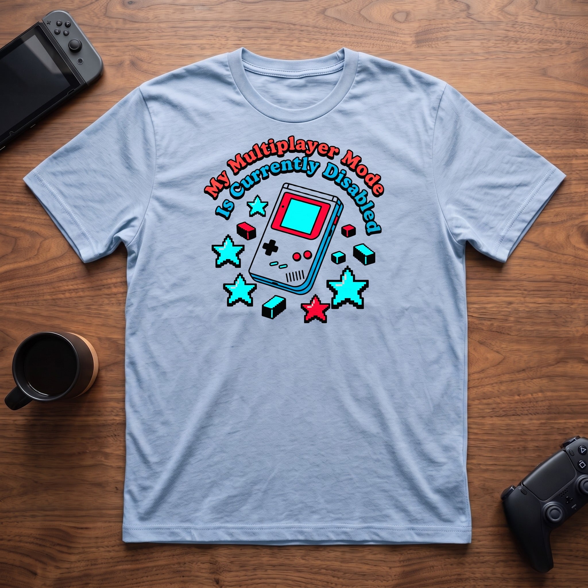Multiplayer Mode Disabled T-Shirt - Light Blue