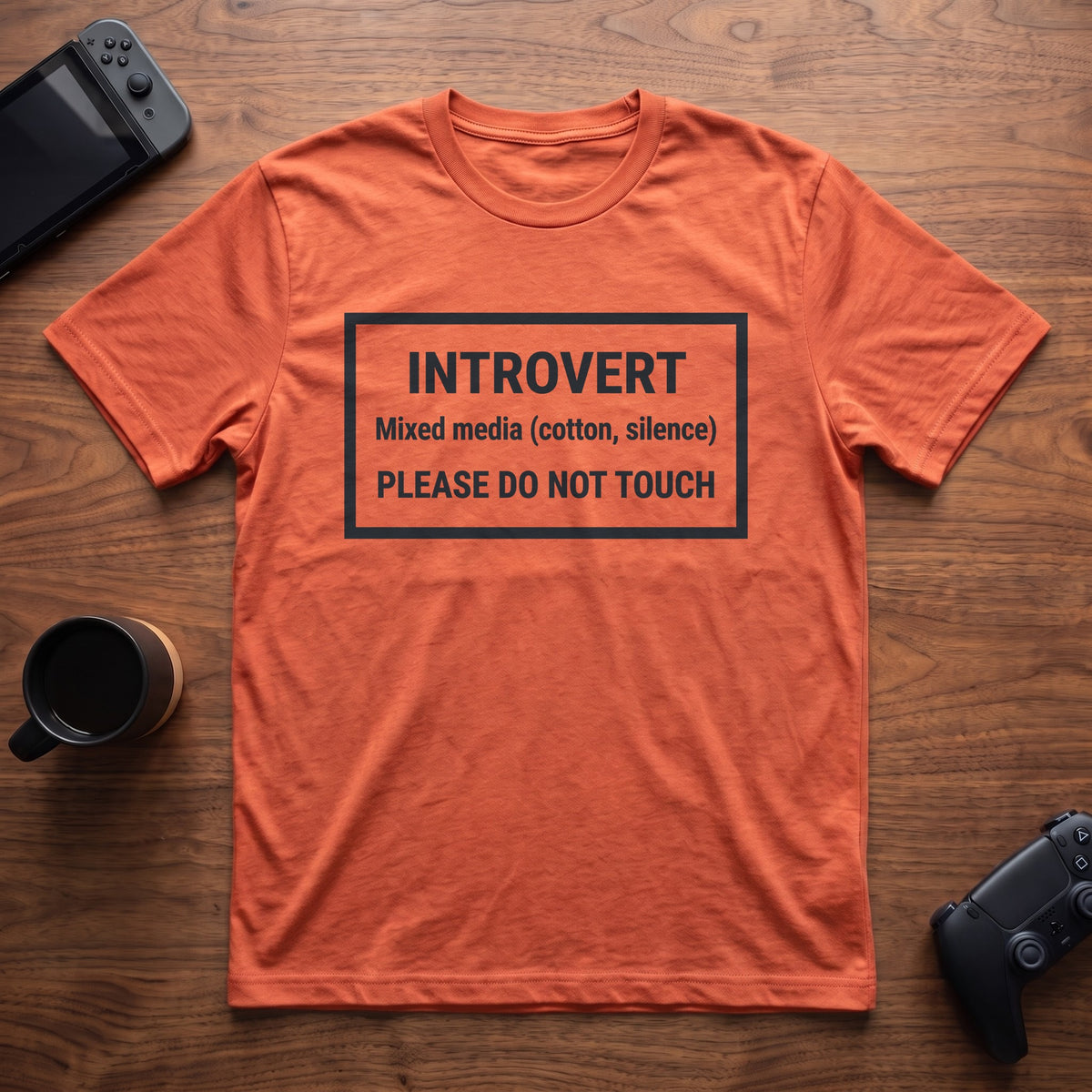 Museum Label T-Shirt - Heather Orange