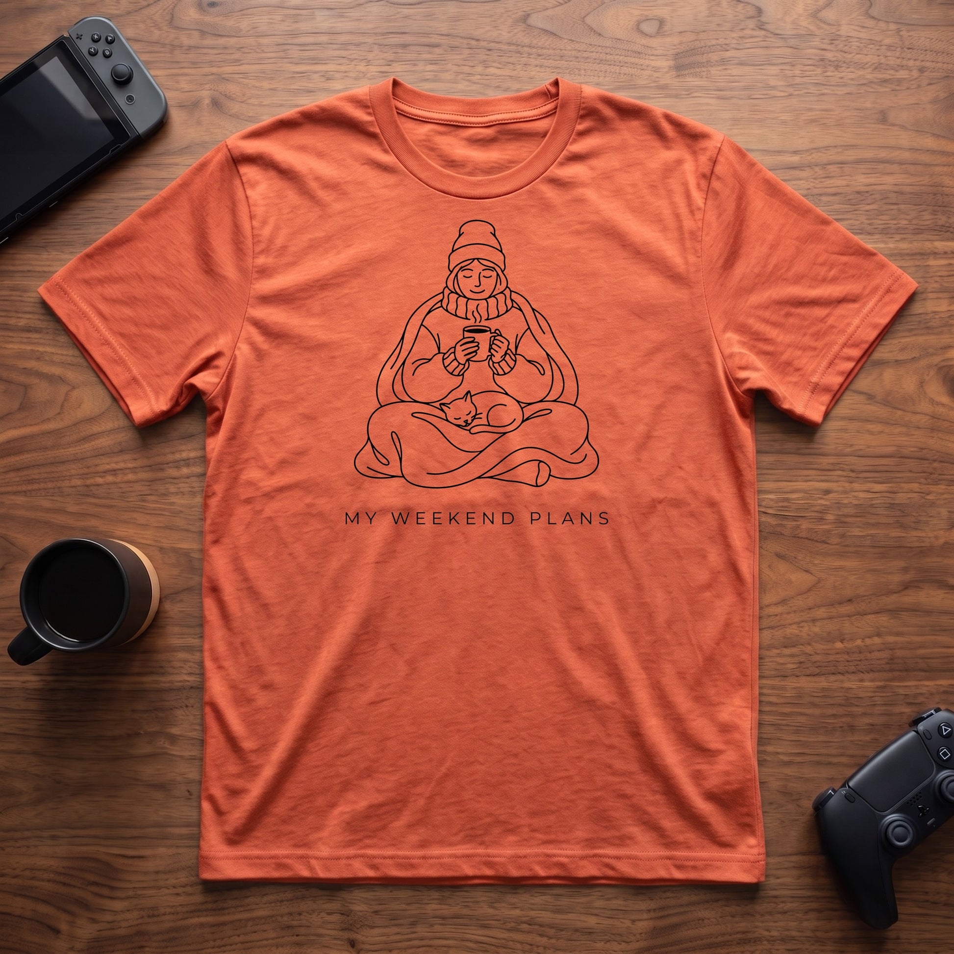 My Weekend Plans T-Shirt - Heather Orange