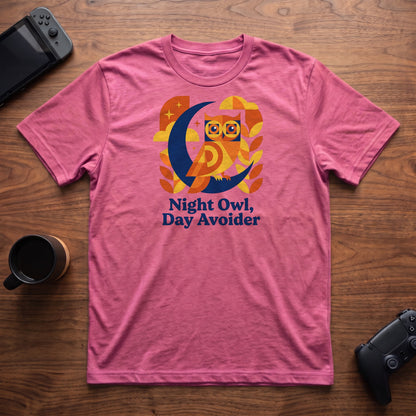 Night Owl T-Shirt - Heather Berry