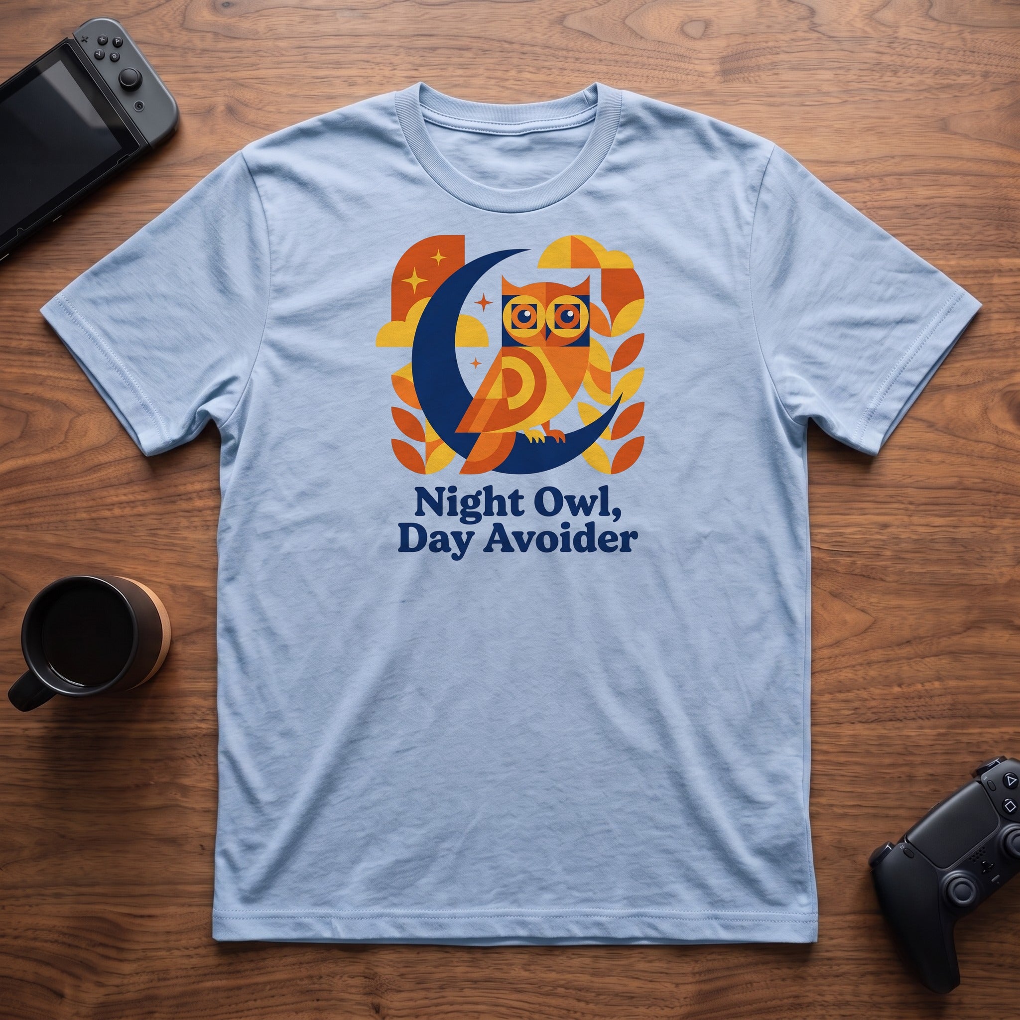 Night Owl T-Shirt - Light Blue