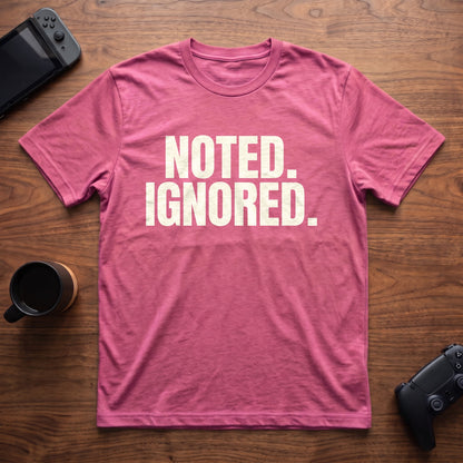 Noted Ignored T-Shirt - Heather Berry