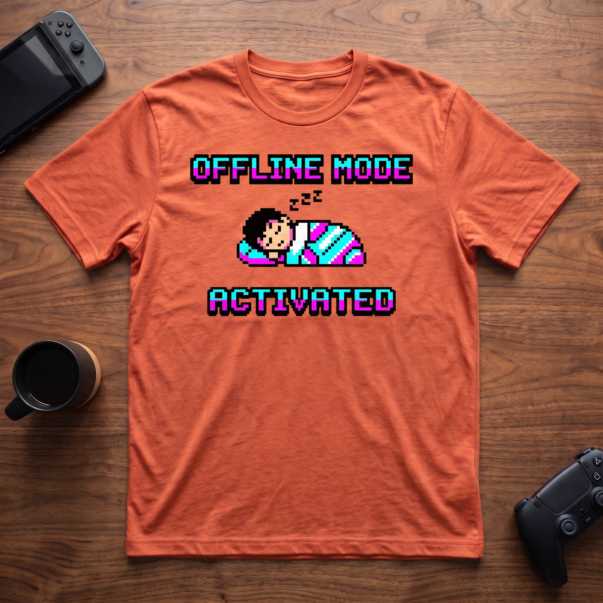 Offline Mode Activated T-Shirt - Heather Orange