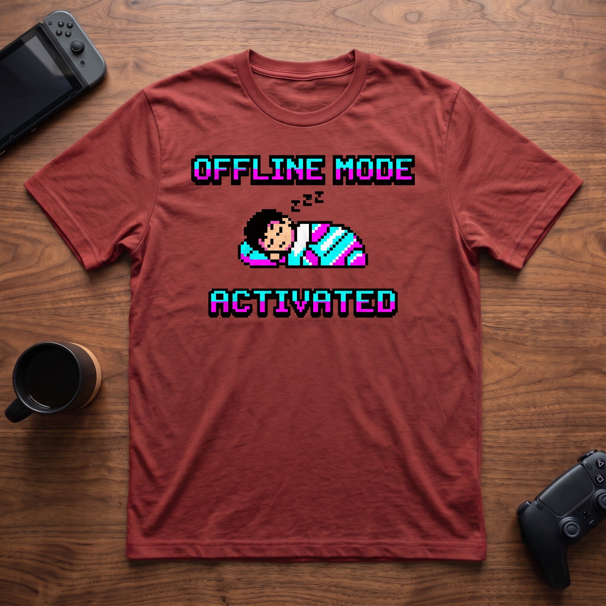Offline Mode Activated T-Shirt - Red