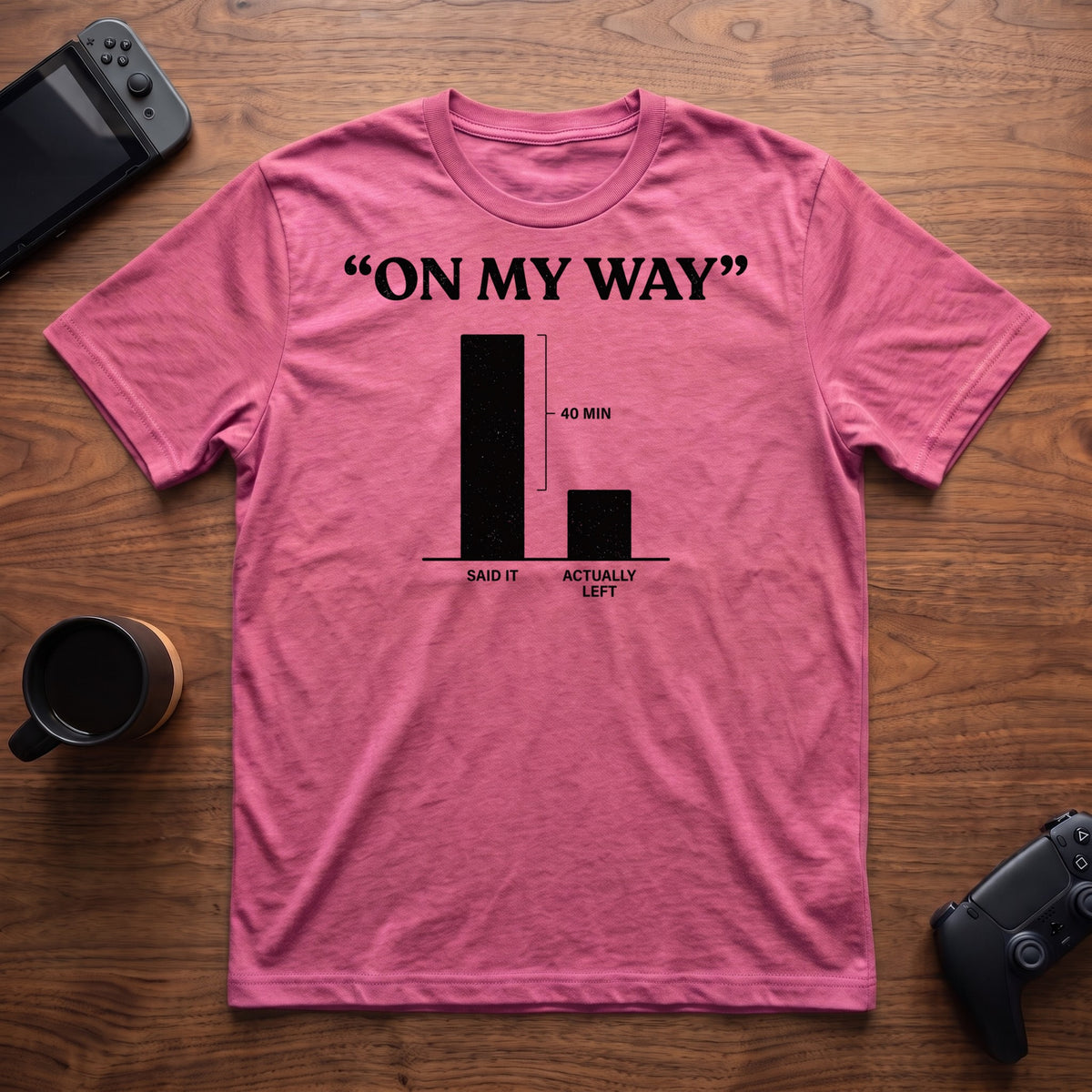On My Way T-Shirt - Heather Berry