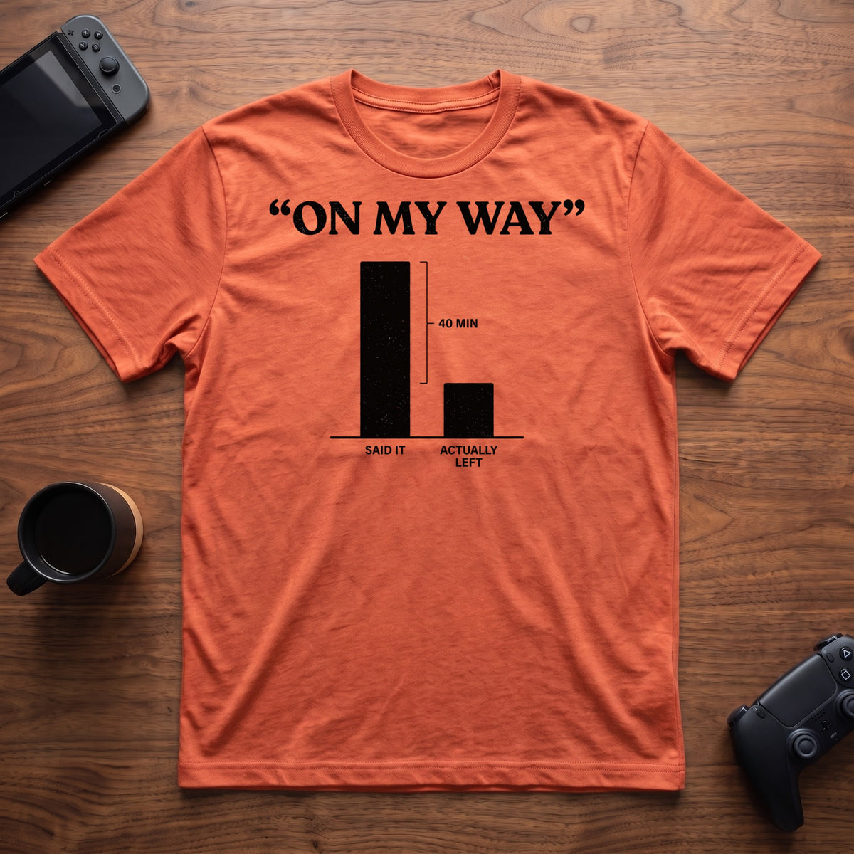 On My Way T-Shirt - Heather Orange