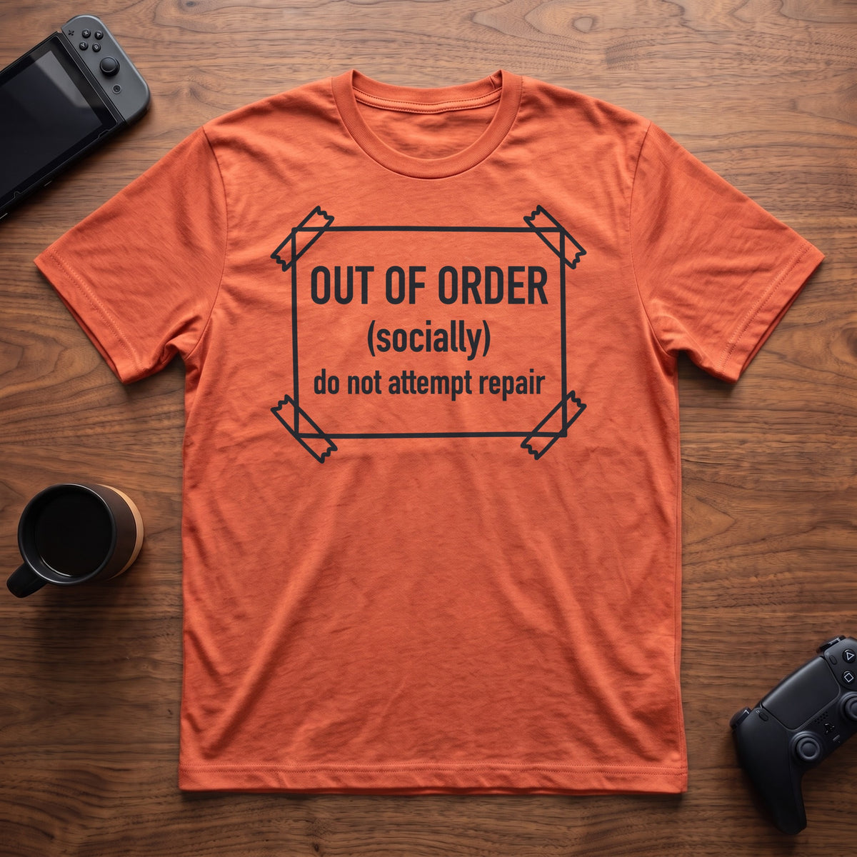Out Of Order T-Shirt - Heather Orange