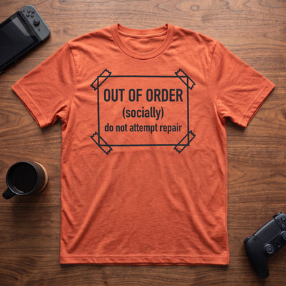 Out Of Order T-Shirt - Heather Orange
