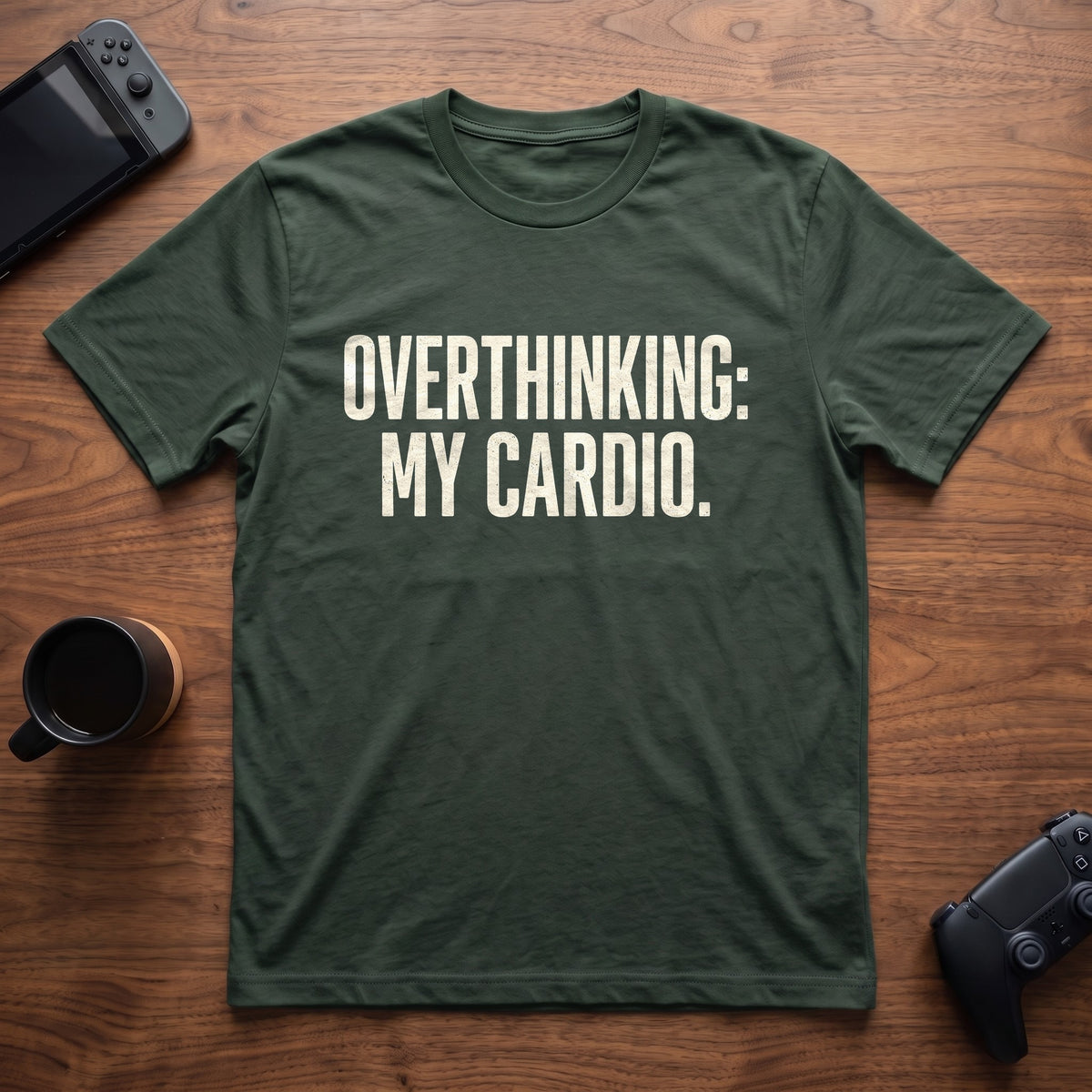 Overthinking Cardio T-Shirt - Forest Green