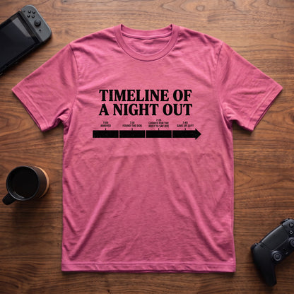 Party Timeline T-Shirt - Heather Berry