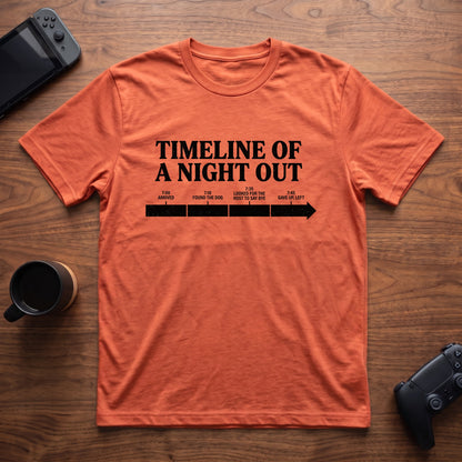 Party Timeline T-Shirt - Heather Orange