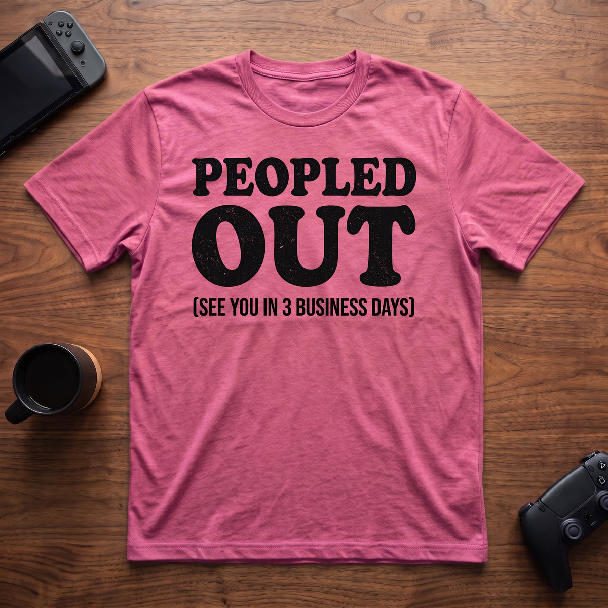 Peopled Out T-Shirt - Heather Berry