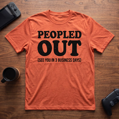 Peopled Out T-Shirt - Heather Orange