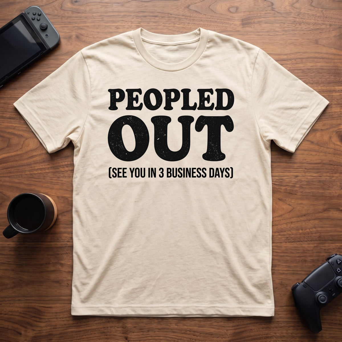 Peopled Out T-Shirt - Natural