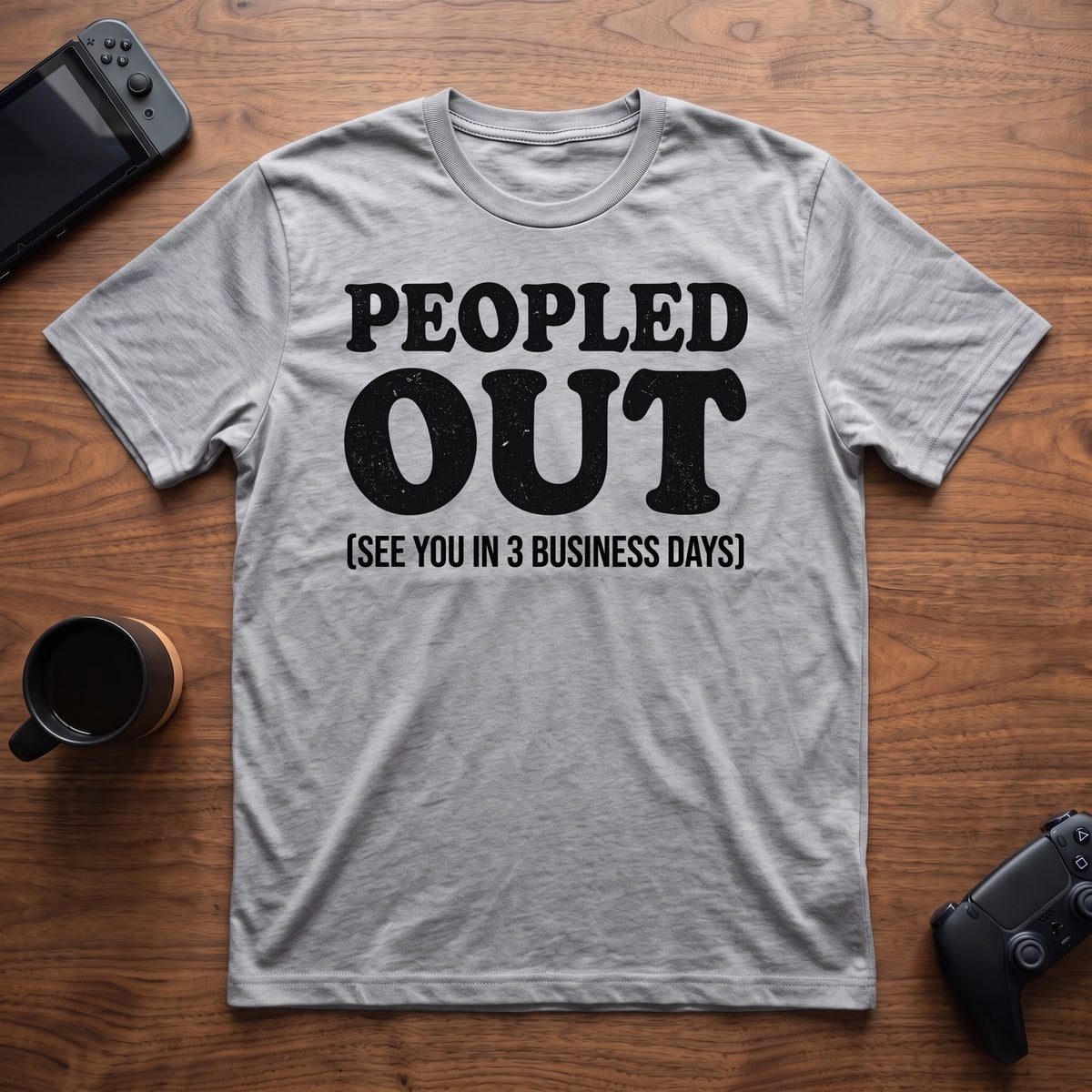 Peopled Out T-Shirt - Sport Grey