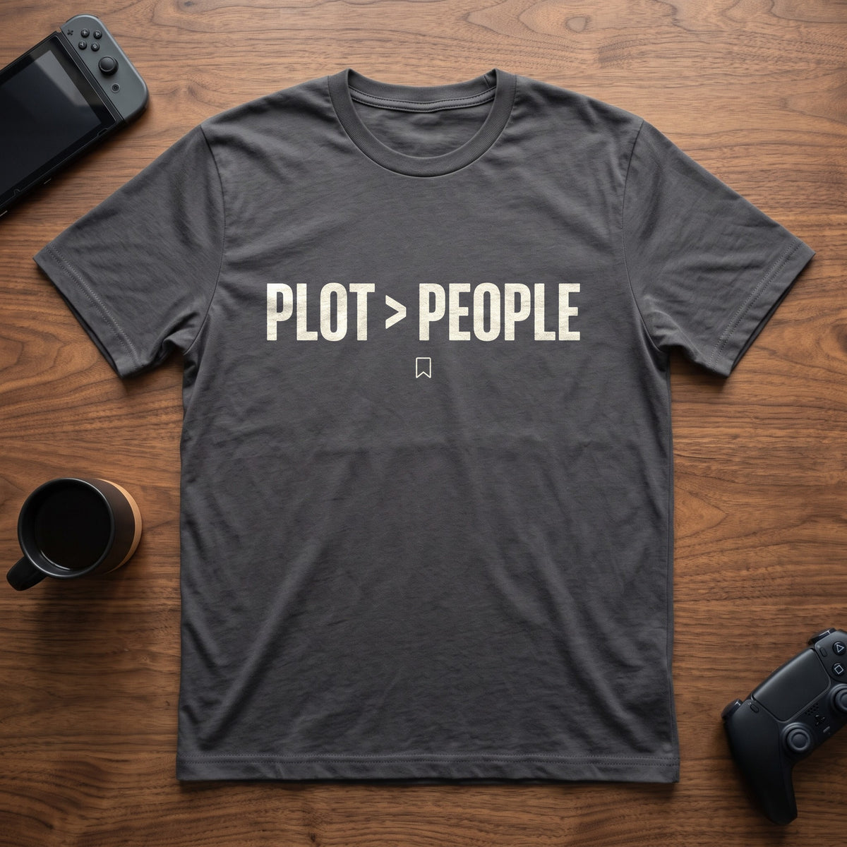 Plot Over People T-Shirt - Charcoal