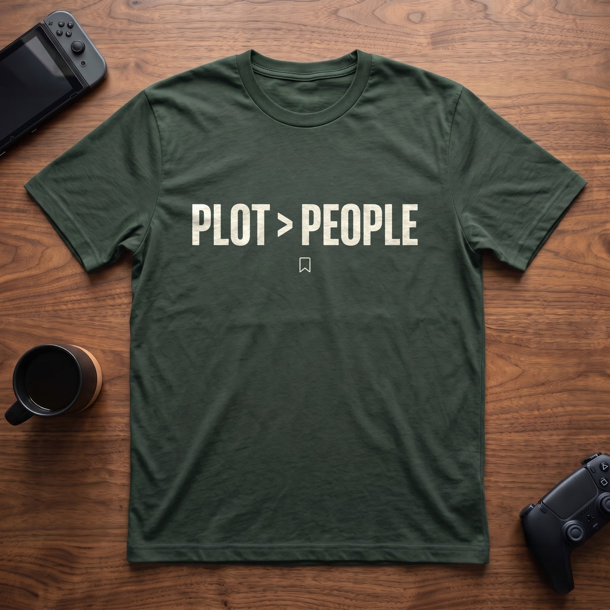 Plot Over People T-Shirt - Forest Green