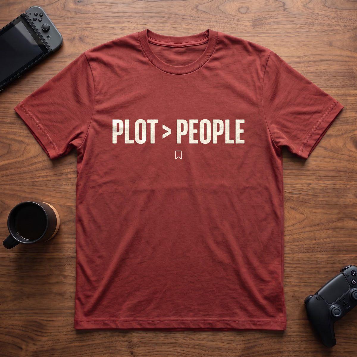 Plot Over People T-Shirt - Red