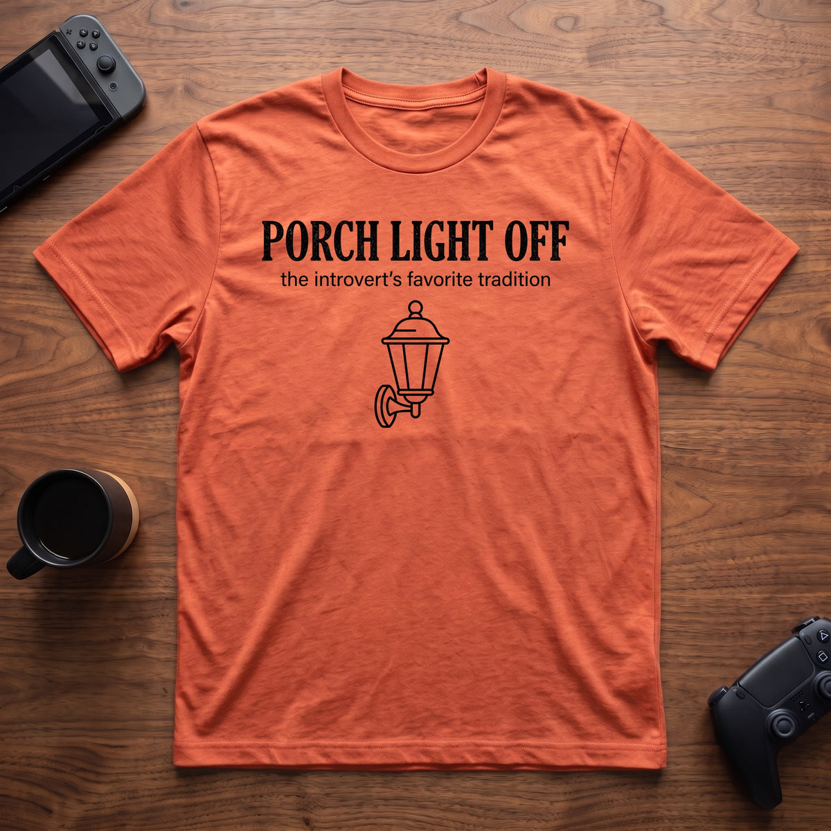 Porch Light Off T-Shirt - Heather Orange
