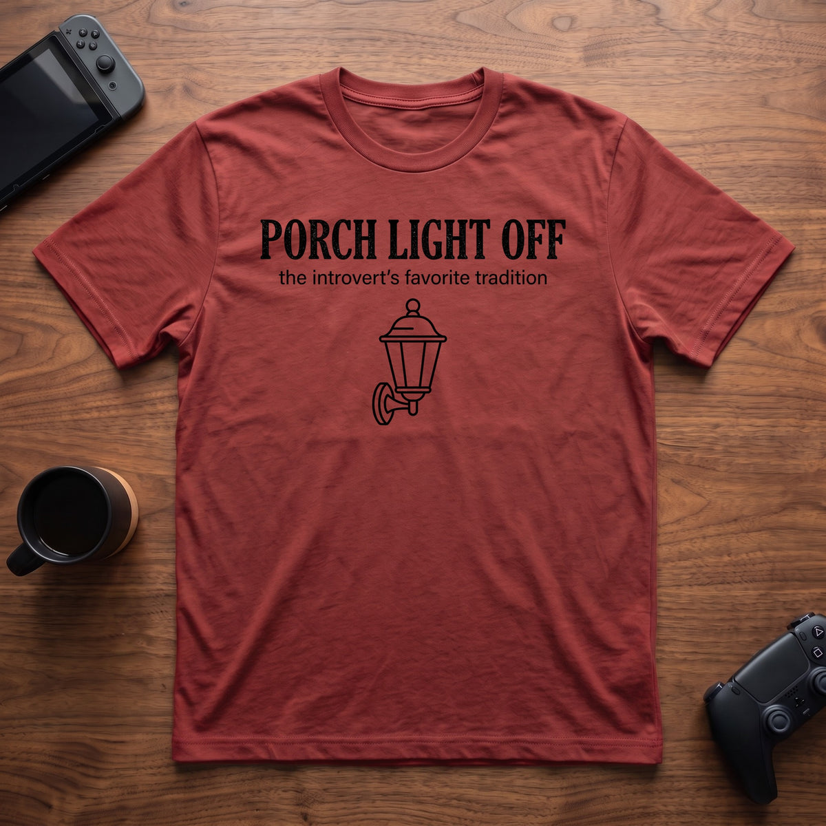 Porch Light Off T-Shirt - Red
