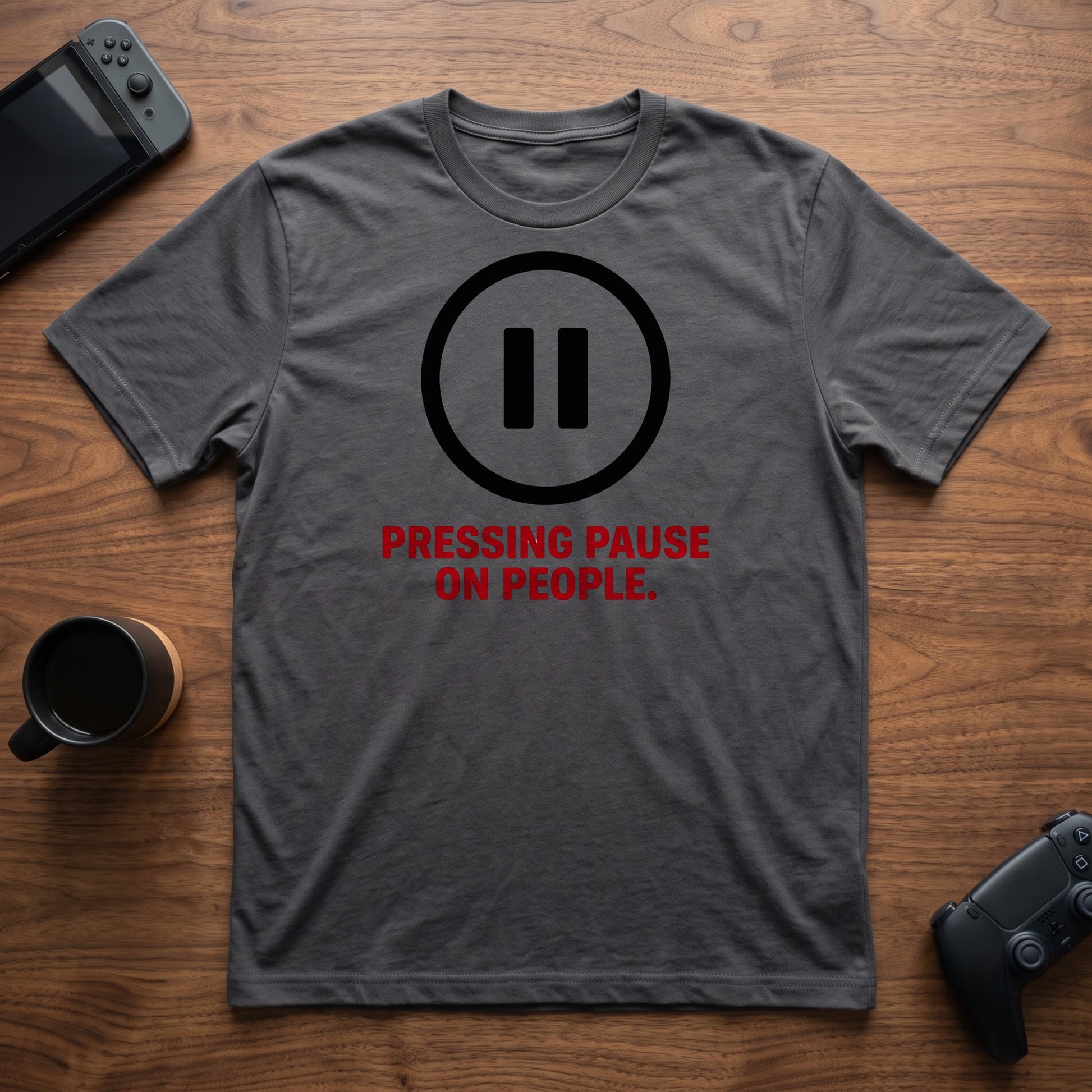 Pressing Pause T-Shirt - Charcoal