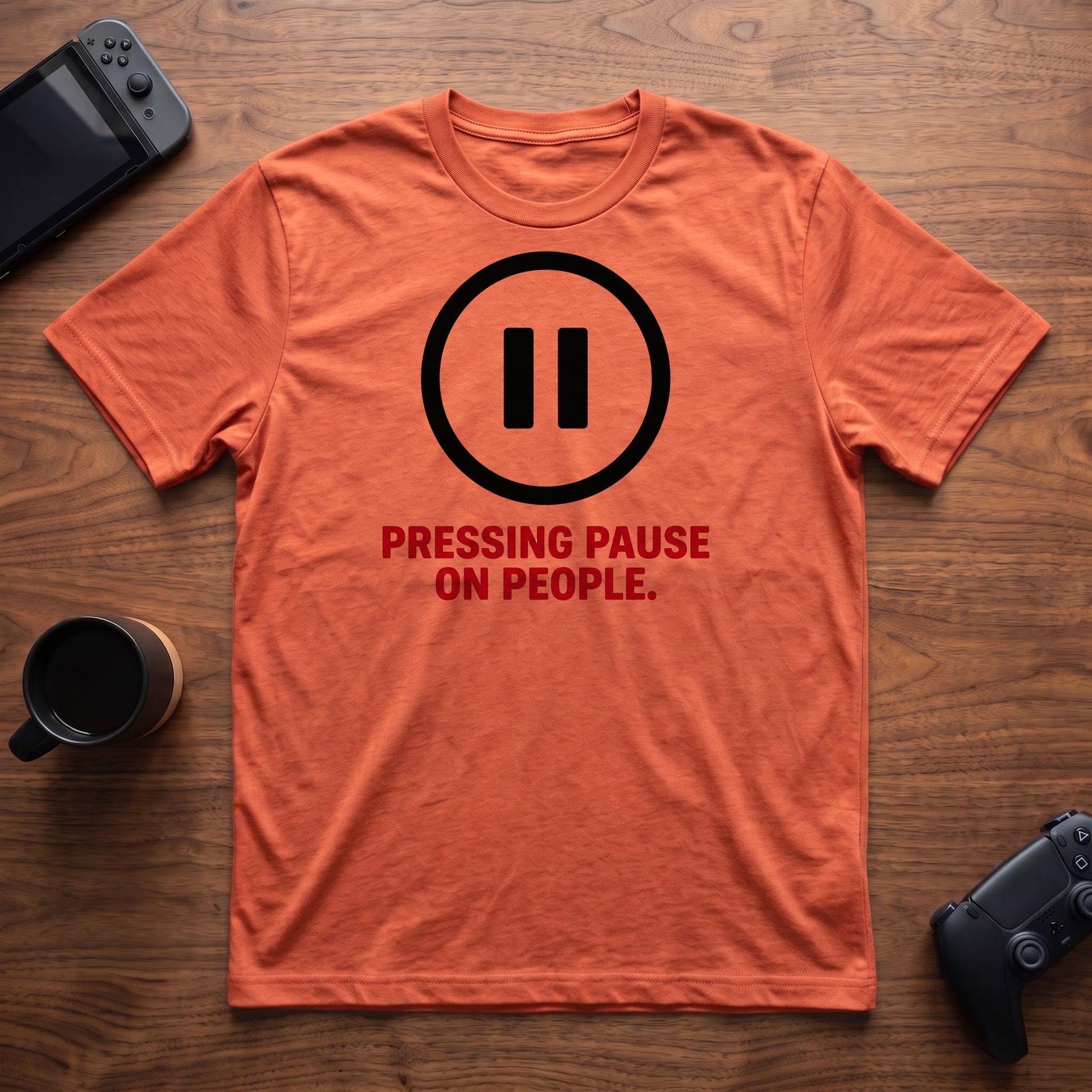 Pressing Pause T-Shirt - Heather Orange