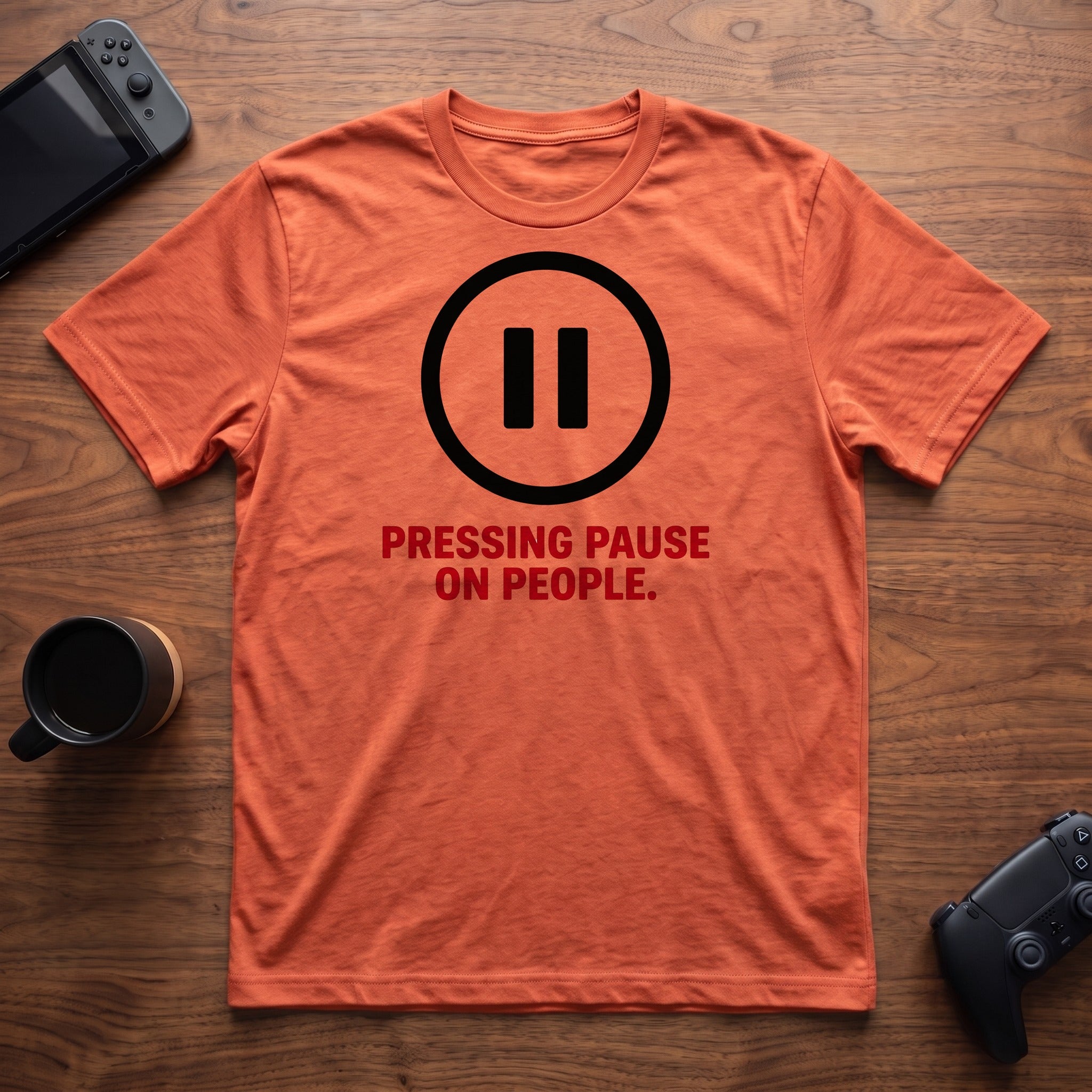 Pressing Pause T-Shirt - Heather Orange