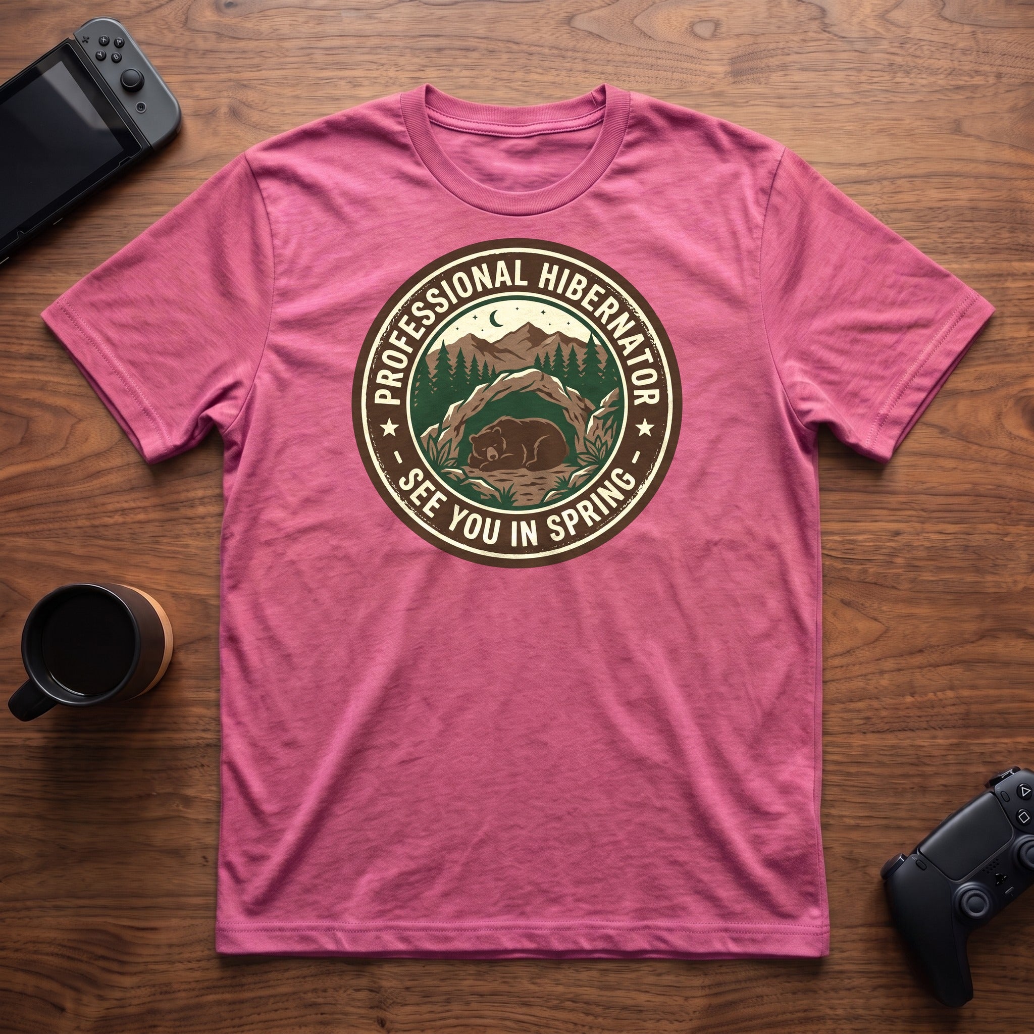 Professional Hibernator T-Shirt - Heather Berry