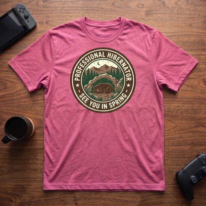 Professional Hibernator T-Shirt - Heather Berry