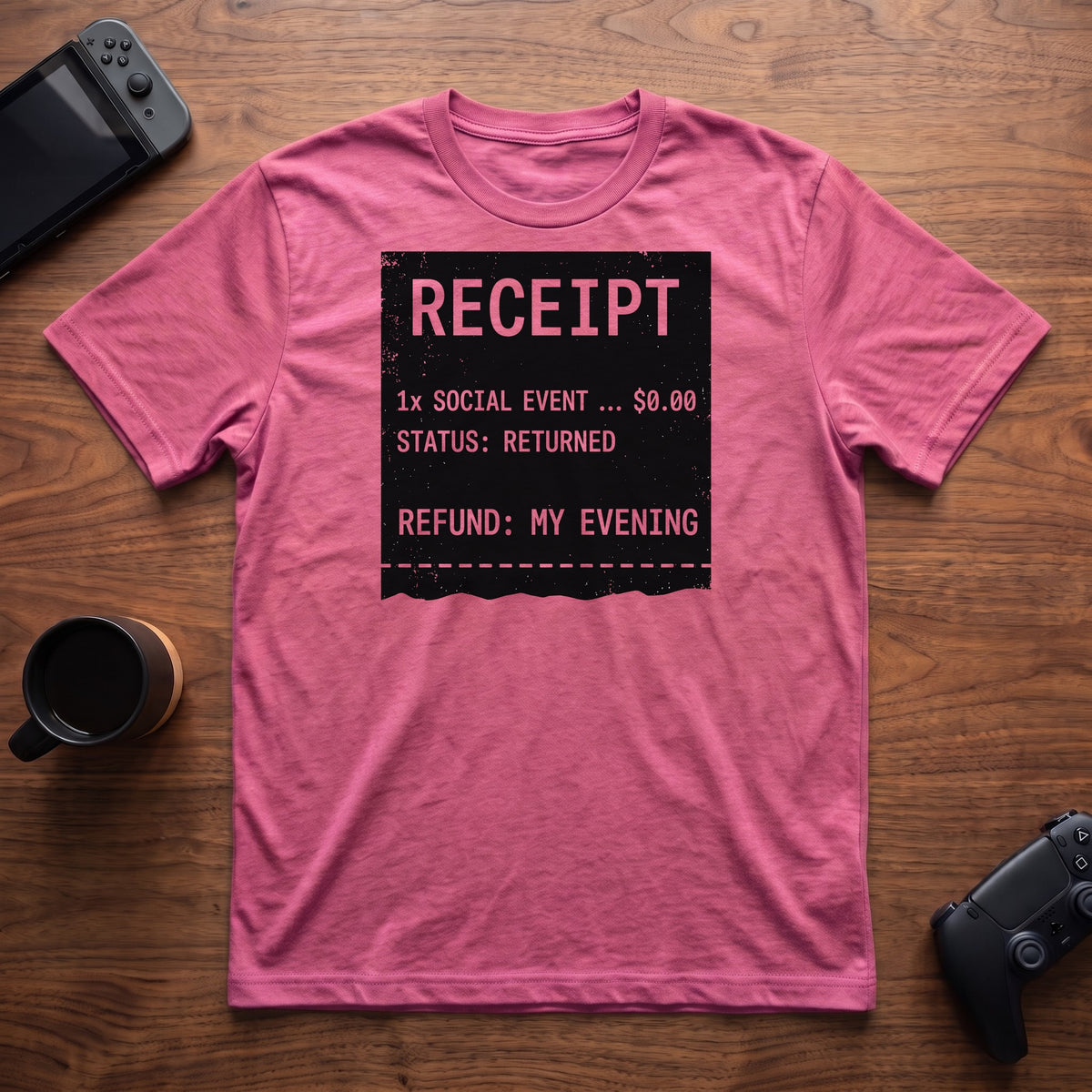 Receipt: Returned T-Shirt - Heather Berry