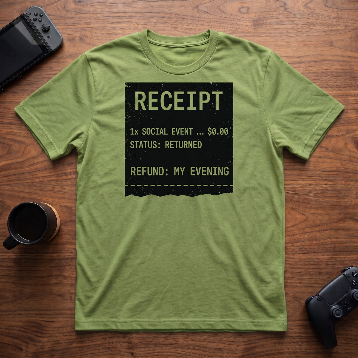 Receipt: Returned T-Shirt - Lime