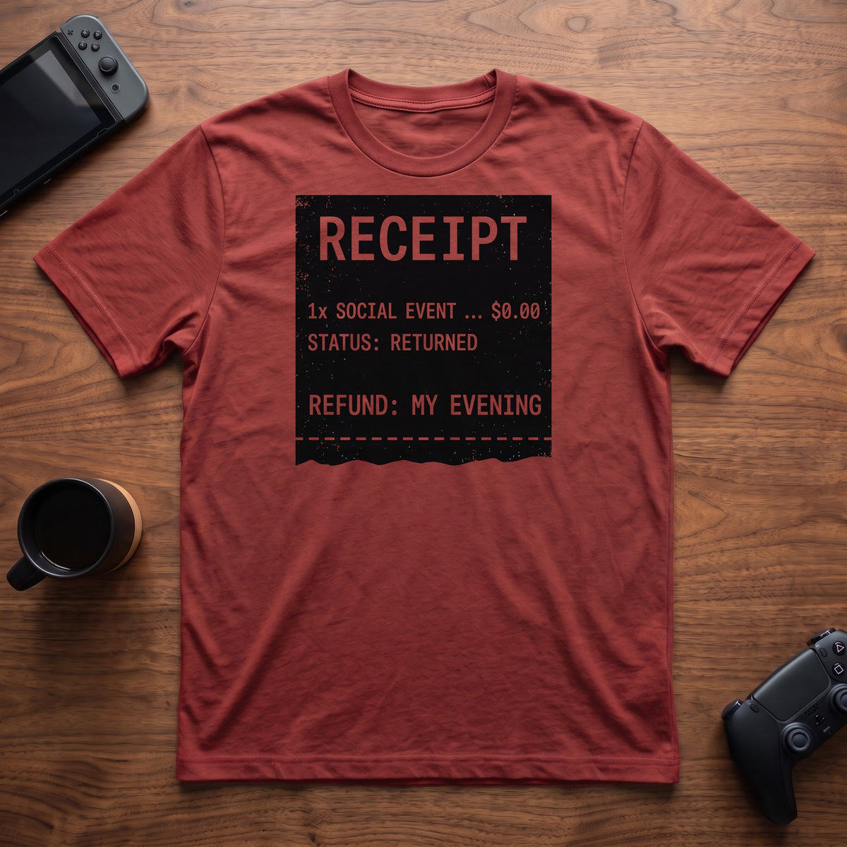 Receipt: Returned T-Shirt - Red