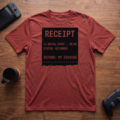 Receipt: Returned T-Shirt - Red